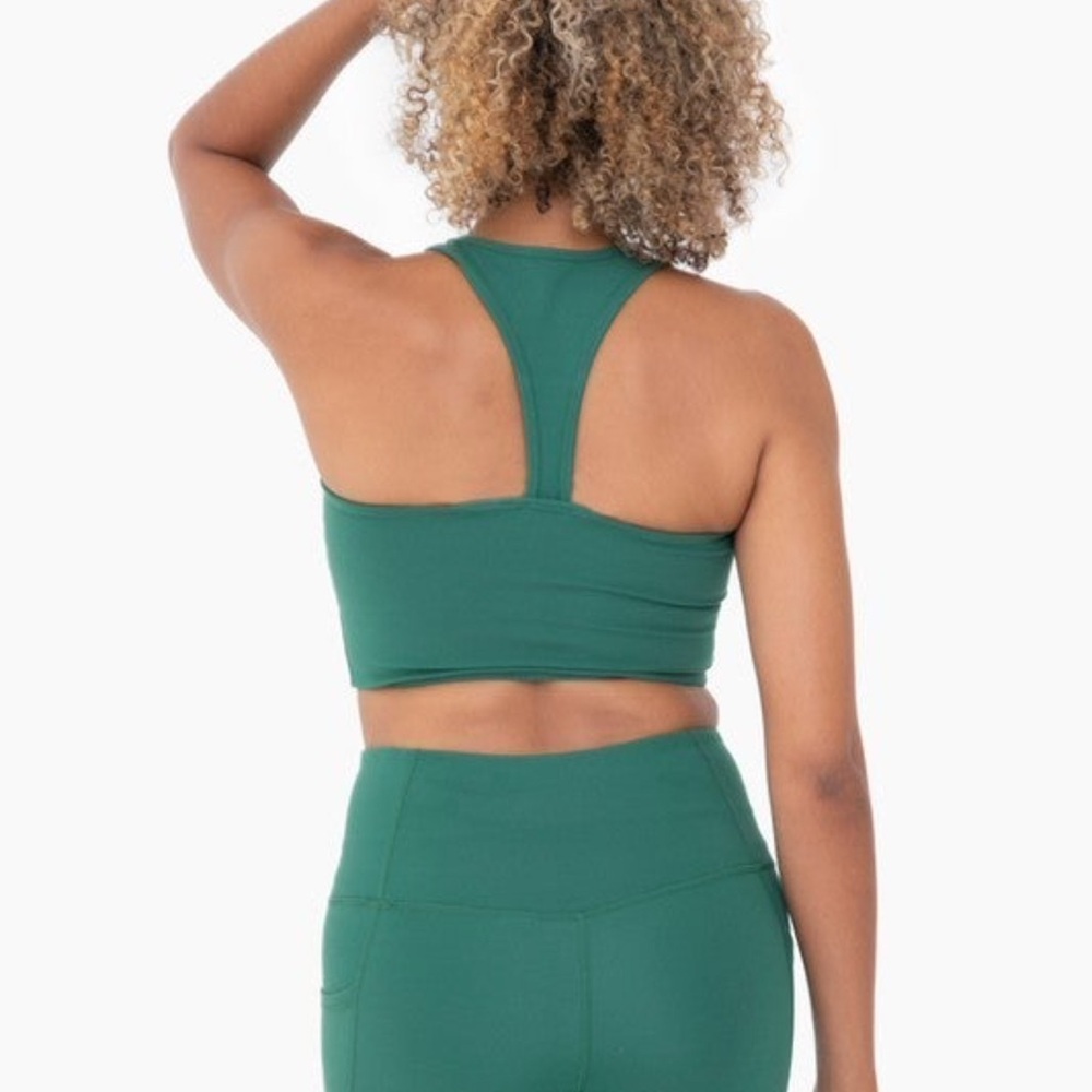 Mono B Sports Bra Green Racer Back NWT - Picture 2 of 5